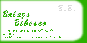 balazs bibesco business card